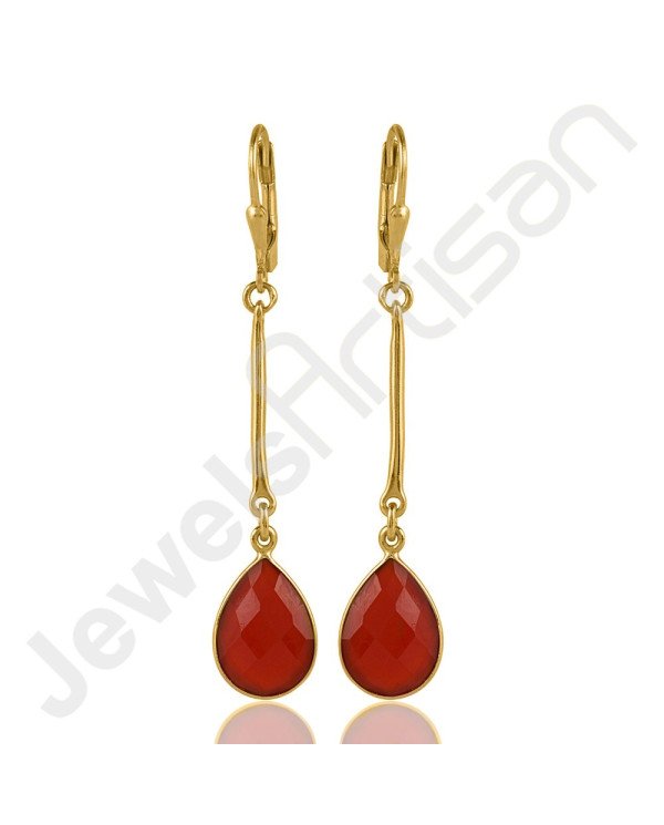 Red Onyx Earring 925 Sterling Silver Earring Gold Plated Earring