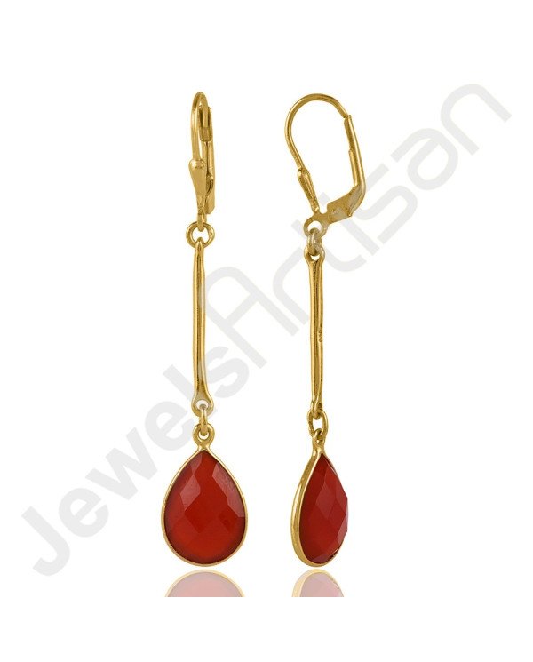 Red Onyx Earring 925 Sterling Silver Earring Gold Plated Earring