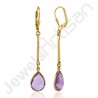 Purple Amethyst Earring 925 Sterling Silver Earring Gold Plated Earring