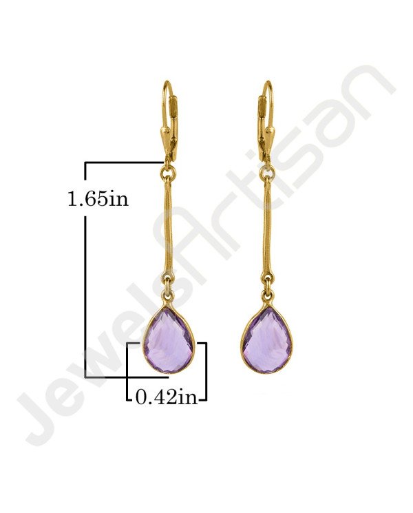 Purple Amethyst Earring 925 Sterling Silver Earring Gold Plated Earring