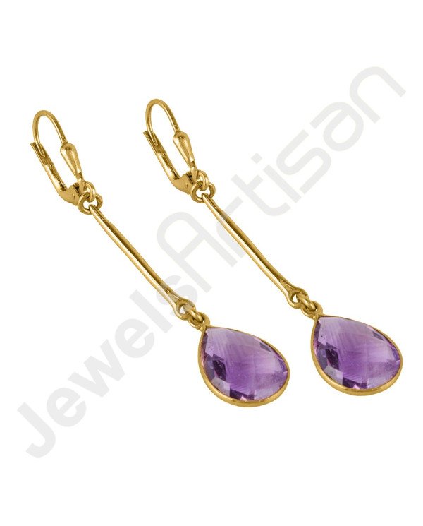 Purple Amethyst Earring 925 Sterling Silver Earring Gold Plated Earring