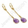 Purple Amethyst Earring 925 Sterling Silver Earring Gold Plated Earring