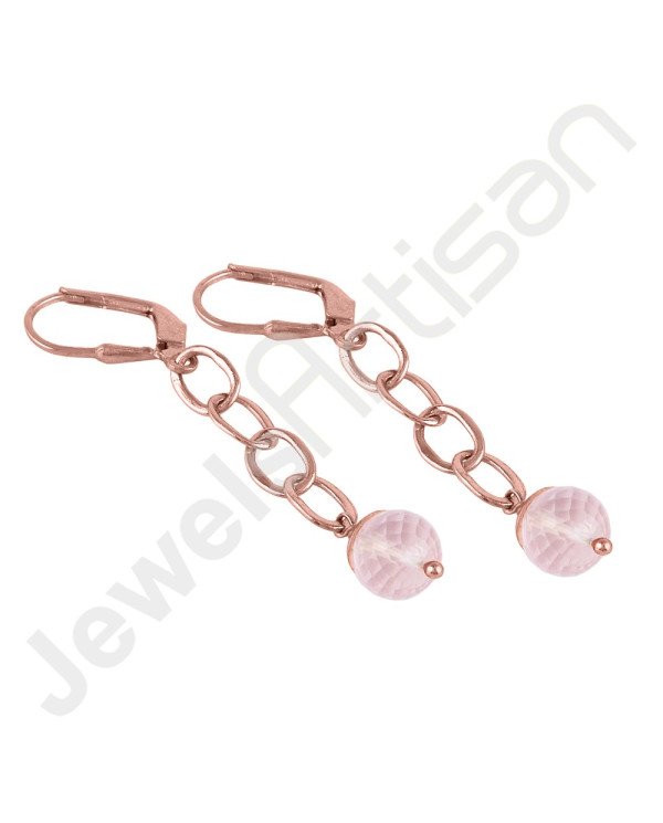 Rose Quartz Earring 925 Sterling Silver Earring Gold Plated Earring