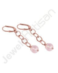 Rose Quartz Earring 925 Sterling Silver Earring Gold Plated Earring