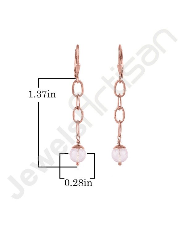 Rose Quartz Earring 925 Sterling Silver Earring Gold Plated Earring