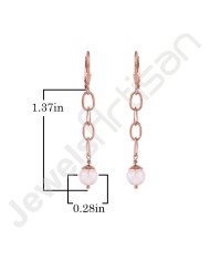Rose Quartz Earring 925 Sterling Silver Earring Gold Plated Earring