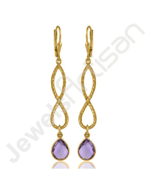 Amethyst Earrings 925 Sterling Silver Earrings Infinity Earrings