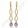Amethyst Earrings 925 Sterling Silver Earrings Infinity Earrings
