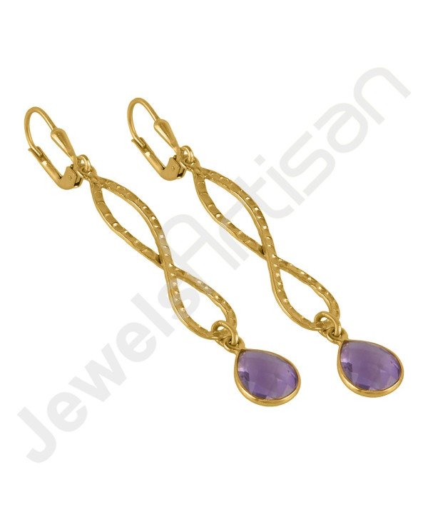 Amethyst Earrings 925 Sterling Silver Earrings Infinity Earrings