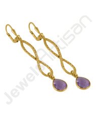 Amethyst Earrings 925 Sterling Silver Earrings Infinity Earrings