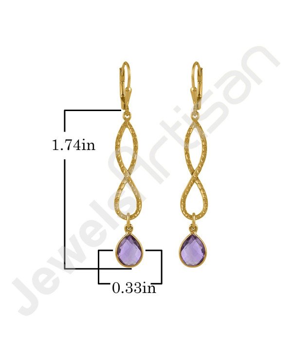 Amethyst Earrings 925 Sterling Silver Earrings Infinity Earrings