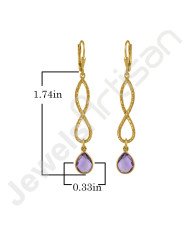 Amethyst Earrings 925 Sterling Silver Earrings Infinity Earrings