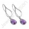 Purple Amethyst Earrings 925 Sterling Silver Earrings Ear-Wired Earrings