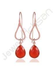 Red Onyx Earrings 925 Sterling Silver Earrings Ear-Wired Earrings