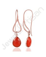 Red Onyx Earrings 925 Sterling Silver Earrings Ear-Wired Earrings