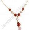 Red Onyx Necklace Pearl Necklace 925 Solid Silver Necklace Gold Vermeil Necklace