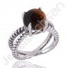 Stunning 925 Solid Sterling Silver Tiger Eye Gemstone Ring