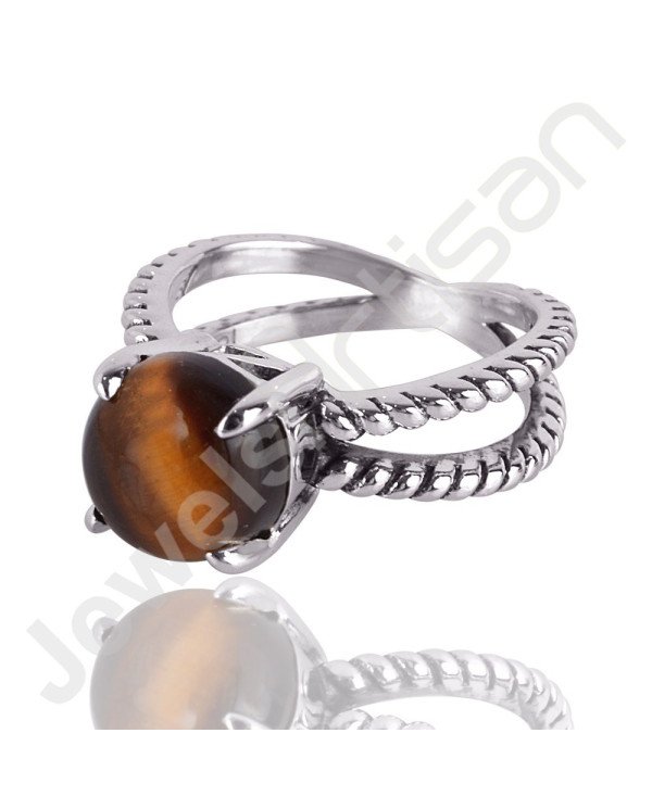 Stunning 925 Solid Sterling Silver Tiger Eye Gemstone Ring