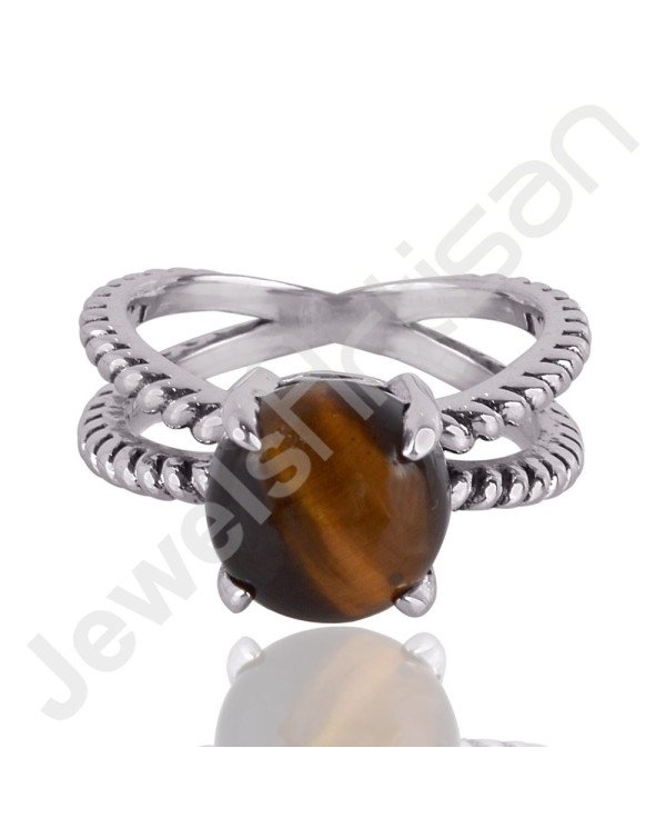 Stunning 925 Solid Sterling Silver Tiger Eye Gemstone Ring