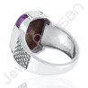 Handcrafted 925 Solid Sterling Silver Purple Copper Turquoise Ring