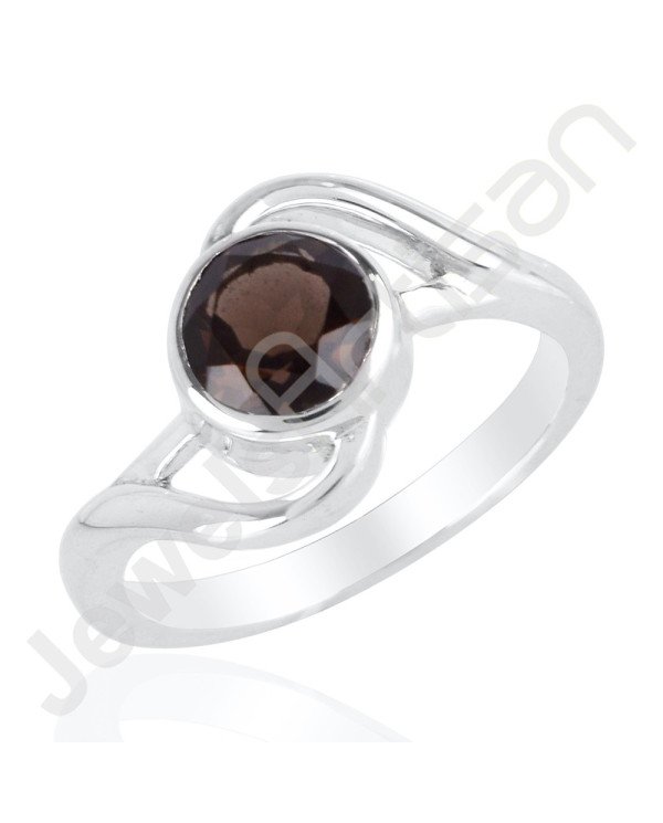 Smoky Quartz 925 Solid Sterling Silver Ring for Women
