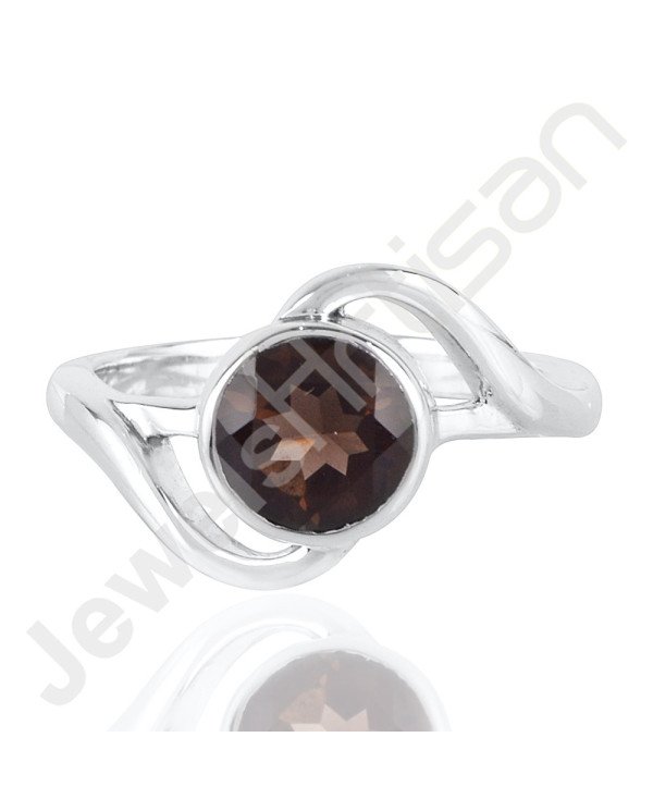 Smoky Quartz 925 Solid Sterling Silver Ring for Women