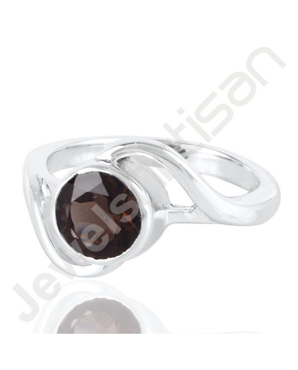 Smoky Quartz 925 Solid Sterling Silver Ring for Women