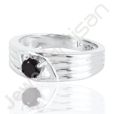 Black Onyx Ring 925 Solid Sterling Silver Ring Solitaire Gemstone Ring