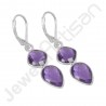 African Purple Amethyst Earrings 925 Sterling Silver Earrings Handmade Earrings