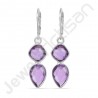 African Purple Amethyst Earrings 925 Sterling Silver Earrings Handmade Earrings