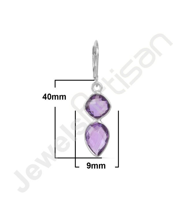 African Purple Amethyst Earrings 925 Sterling Silver Earrings Handmade Earrings