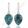 Tibetan Turquoise Earrings 925 Sterling Silver Earrings Handmade Earrings