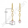 Rose Quartz and 18K Gold Plated Sterling Silver Dangle Earring.