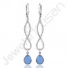 Infinity Design Earrings 925 Sterling Silver Earrings Blue Onyx Earrings
