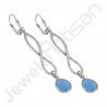 Infinity Design Earrings 925 Sterling Silver Earrings Blue Onyx Earrings