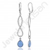 Infinity Design Earrings 925 Sterling Silver Earrings Blue Onyx Earrings