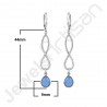 Infinity Design Earrings 925 Sterling Silver Earrings Blue Onyx Earrings