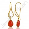Red Onyx Earrings 18K Gold-Plated Earrings 925 Solid Silver Earrings