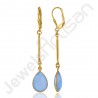 Gold Vermeil Earrings 925 Solid Silver Earrings Blue Onyx Earrings