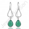 Green Onyx Earrings 925 Sterling Silver Earrings Infinity Earrings