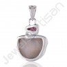 Sterling Silver Pink Opal Rhodolite Pendant