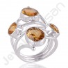 Elegant Citrine Gemstone Ring In 925 Solid Sterling Silver