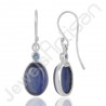 Kyanite Earrings Swiss Blue Topaz Earrings 925 Sterling Silver Earrings
