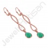 Green Onyx Earrings 925 Sterling Silver Earrings Hammered Textured Earring