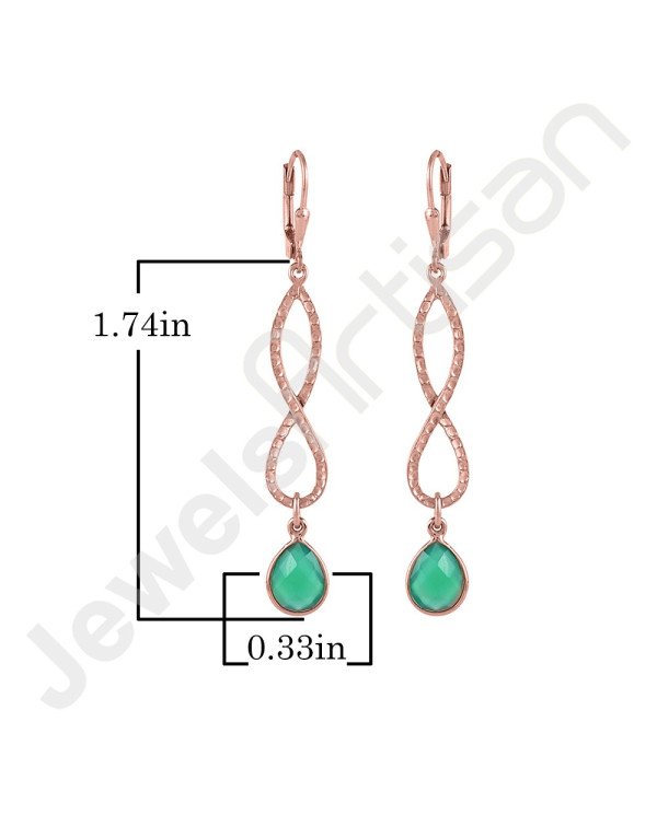 Green Onyx Earrings 925 Sterling Silver Earrings Hammered Textured Earring