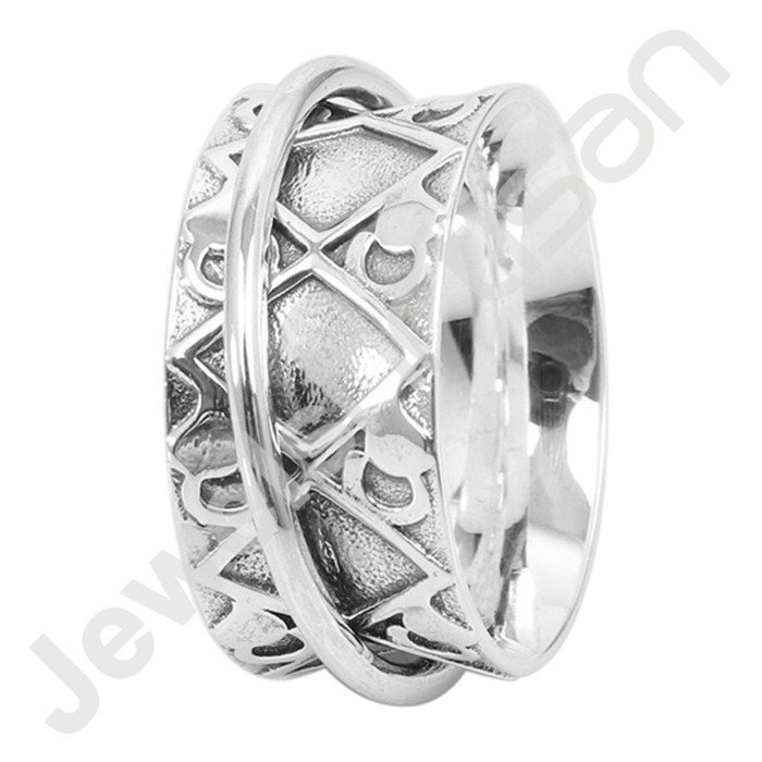 Sterling Silver Designer Spinner Ring