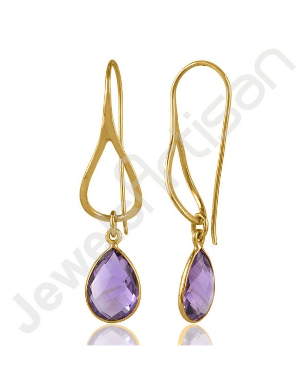 Amethyst Gemstone Earring 925 Sterling Silver Earring Gold Vermeil Earring