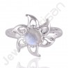 Elegant Rainbow Moonstone Gemstone Ring In 925 Solid Sterling Silver