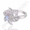 Elegant Rainbow Moonstone Gemstone Ring In 925 Solid Sterling Silver