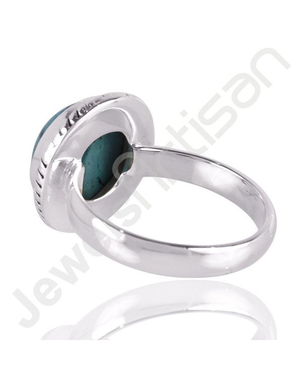 Natural Tibetan Turquoise Gemstone Ring 925 Solid Sterling Silver Ring